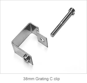 C Clip for 38mm GRP Grating thickness panel. C Clip for 38mm GRP Grating thickness panel.