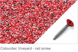 Colourdec Vineyard - red screw. Colourdec Vineyard - red screw.