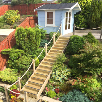 Summer house steps. 06 non slip decking strips summer house steps