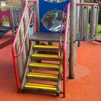 Schools, playgrounds and parks made safer with brightly coloured Anti-Slip Decking Strips. Schools, playgrounds and parks made safer with brightly coloured Anti-Slip Decking Strips.
