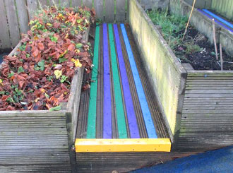 After: Decking Strips stop slips, with a splash of colour. After: Decking Strips stop slips, with a splash of colour.