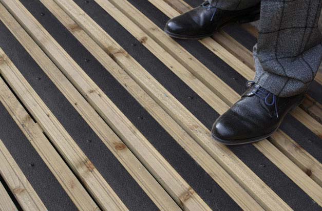 Improve patio and garden decking safety with anti-slip deck strips. Improve patio and garden decking safety with anti-slip deck strips.