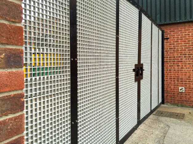 GRP Grating replaces metal steel grating for this secure gate installation. GRP Grating replaces metal steel grating for this secure gate installation.