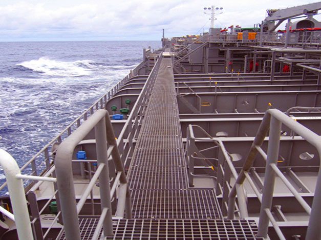 Grating walkways and gantries for shipping. Suitable for aggressive, corrosive environments at extremes of temperature. Grating walkways and gantries for shipping. Suitable for aggressive, corrosive environments at extremes of temperature.