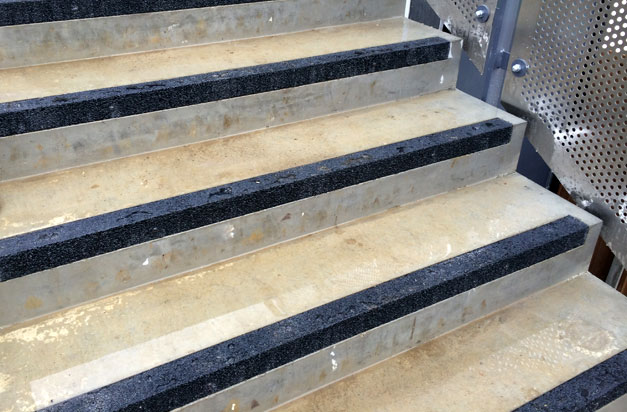 Concrete steps installation complete with flush-fitting anti-slip stair nosing. Concrete steps installation complete with flush-fitting anti-slip stair nosing.
