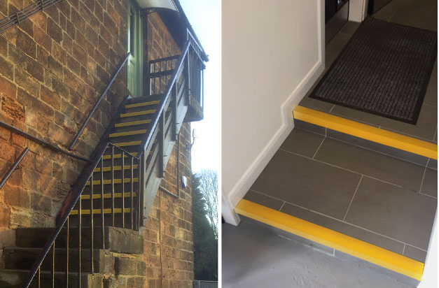 Anti-slip stair nosing perfect for external or internal use. Anti-slip stair nosing perfect for external or internal use.