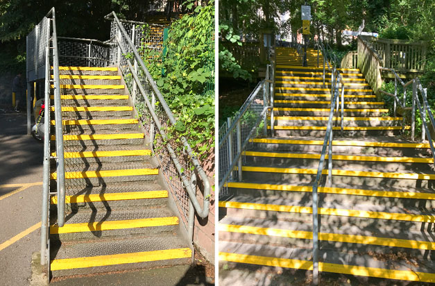 Stair Nosings offer a colour differentiation and an anti-slip safety solution. Stair Nosings offer a colour differentiation and an anti-slip safety solution.
